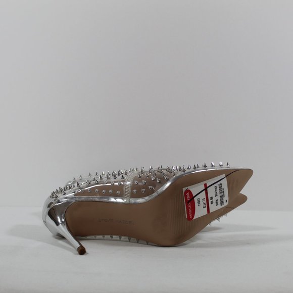 Steve Madden Luiza Clear Studded Pointed Toe Pump - Picture 3 of 5